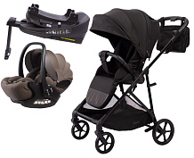 Прогулочная коляска Peppy Amici с автокреслом Verona Brown и базой Black рама Black