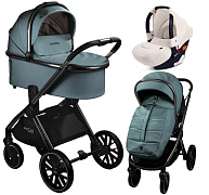 Детская коляска AmaroBaby Motus Premium Ecco 3 в 1 с автокреслом Rant Cruise Beige лагуна