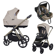 Детская коляска 3 в 1 Espiro Miloo 2025 и автокресло Pi Begie 219 white pearl / Бежевый (Beige 109)