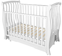 Детская кроватка Кедр Мэри 1 (маятник универсальный, колесо) белый