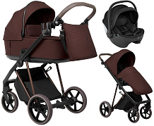 Детская коляска Roan Sol Vintage Luxury 2.0 3 в 1 с автокреслом Pituso Baesa Pro Black VIN 07/SF Sweet Fig/Bronze/руч.Capp/к.Capp