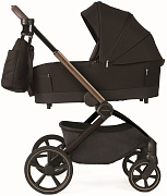 Детская коляска Adamex Como 3 в 1 satin carbon — т. корич. атлас. — рама черн