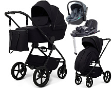 Детская коляска Rant Teo Soft 4 в 1 с автокреслом Miro Graphite и базой Black