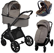 Детская коляска AmaroBaby Motus Premium Ecco 3 в 1 с автокреслом Rant Miro Moca мокко