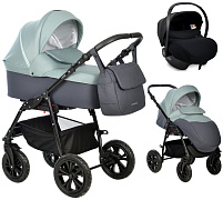 Детская коляска Indigo Charlotte Sity 3 в 1 с автокреслом Avionaut Cosmo Cs 02 т.серый+шалфей