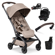 Прогулочная коляска Joolz Aer 2 SE и автокресло Baby-Safe Core Space Black и база Vario Base 5Z Sandy taupe
