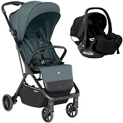 Прогулочная коляска Sweet Baby Aura + автокресло Premier Black Green