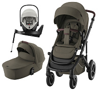 Коляска 4 в 1 Britax Roemer Smile 5Z LUX и автокресло Baby-Safe PRO LUX Linen Grey + Vario Base 5Z Urban Olive