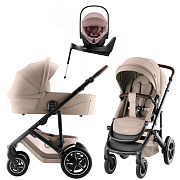 Коляска 3 в 1 Britax Roemer Smile 5Z Style и автокресло Baby-Safe PRO Style Dusty Rose + Vario Base 5Z Teak