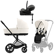 Коляска Cybex Priam IV Matt Black complete Cloud G Lava Grey Base G3 4 в 1 Off White