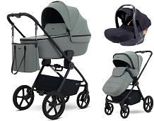 Детская коляска Rant Teo Soft 3 в 1 с автокреслом Carry Pro Black Olive