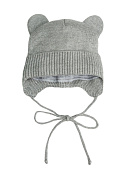 Шапочка вязаная AmaroBaby Pure Love Bear с подкладом серый 38