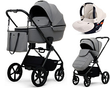 Детская коляска Rant Teo Soft 3 в 1 с автокреслом Cruise Beige Grey