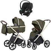 Коляска Carrello Vector CRL-6550 и автокресло Cybex Aton B2 Volcano Black 3 в 1 Deep Green