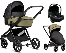 Детская коляска Tutis Mio 3 Plus Leather New 3 в 1 с автокреслом Elo Lux EduSky Black 1622025 Olive