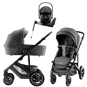 Коляска 3 в 1 Britax Roemer Smile 5Z Style и автокресло Baby-Safe PRO Style Carbon Black + Vario Base 5Z Mineral Grey