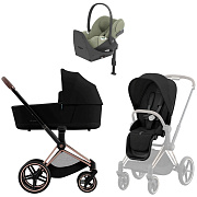 Коляска Cybex Priam IV Rosegold complete Cloud T Sage Green Plus Base T 4 в 1 Sepia Black