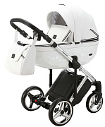 Детская коляска Adamex Chantal Special Edition Deluxe 3 в 1 C104 (БЕЛ.КОЖА ХРОМ.РАМА)