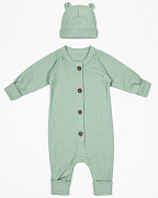 Комбинезон AmaroBaby Fashion с шапочкой зеленый 74