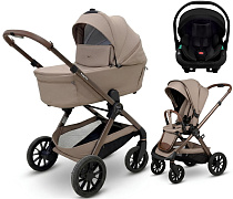 Коляска Agex Prima Pro 3 в 1 с автокреслом i-Team ATB526 Black APD221 Dune бежевый