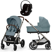Коляска Cybex Balios S Lux TPE 2025 Cloud G i-Size Moon Black Plus 3 в 1 Stormy Blue с дождевиками
