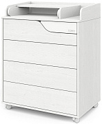 Детский пеленальный комод Атон Esmee 805 с Push и органайзером ясень тронхейм-белый