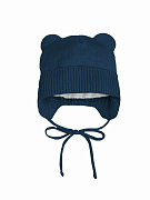 Шапочка вязаная AmaroBaby Pure Love Bear с подкладом синий 38
