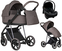 Детская коляска Roan Sol Luxury 2.0 3 в 1 с автокреслом Tutis Elo Lux EduSky Black SLSH/11 Silhouette/Nickel/руч.Cappuccino/к.Capp