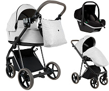 Детская коляска Roan Sol Vintage Luxury 2.0 3 в 1 с автокреслом Tutis Elo Black PIX/50/L Pixel/Light/Black/руч.Cappuccino