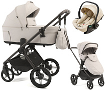 Детская коляска Peppy Soho 3 в 1 с автокреслом Jet Beige Taupe (бежевый), рама серо-бежевый