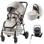 Коляска 3 в 1 Britax Roemer RIO LUX и автокресло Baby-Safe PRO Classic Deep Grey + Vario Base 5Z Soft Taupe