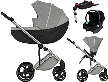 Детская коляска Anex Mev 4 в 1 без рюкзака и автокресло Biuco BC100B + база Anex Karwala ISOFix Kite