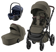 Коляска 3 в 1 Britax Roemer Smile 5Z LUX и автокресло Baby-Safe PRO Style Night Blue Urban Olive