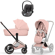 Коляска Cybex Priam V Rosegold Style Cloud T Mirage Grey Plus 3 в 1 Peach Pink