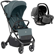 Прогулочная коляска Sweet Baby Aura + автокресло Premier Grey Green