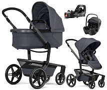 Детская коляска 4 в 1 Joolz Day 5 и автокресло Britax Roemer Baby-Safe Pro Style Carbon Black без адаптеров и база Vario Base 5Z Stone Grey
