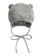 Шапочка вязаная AmaroBaby Pure Love Pompony с подкладом серый 38
