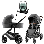 Коляска 3 в 1 Britax Roemer Smile 5Z Style и автокресло Baby-Safe Pro Jade Green + Vario Base 5Z Mineral Grey