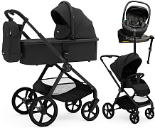 Коляска Agex Life 4 в 1 матовая рама с автокреслом i-Safe Black и базой ALB583 Black (Черный)