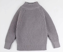 Свитер вязаный детский Amarobaby Warm с высокой горловиной серый 68