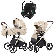 Коляска Carrello Vector CRL-6550 и автокресло Cybex Aton B2 Volcano Black 3 в 1 Seashell Beige