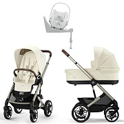 Коляска Cybex Talos S Lux TPE complete Cloud T Urban Mobility White Base T 4 в 1 Seashell Beige с дождевиками