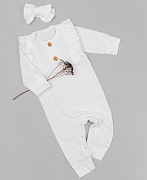 Комбинезон с рюшами AmaroBaby Fashion ЧЗ молочный 68
