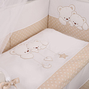 Комплект в кроватку Lepre Sweet Bears 125х65 см 6 предметов 25 кремовый в горох