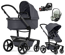 Детская коляска 4 в 1 Joolz Day 5 и автокресло Britax Roemer Baby-Safe Pro Style Sage green без адаптеров и база Vario Base 5Z Stone Grey