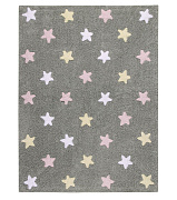 Ковер Lorena Canals Триколор Звезды Stars Tricolor серо-розовый 120х160 см