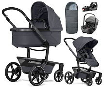 Детская коляска 4 в 1 Joolz Day 5 и автокресло Britax Roemer Baby-Safe Pro Style Mineral Grey и база Vario Base 5Z без адаптеров + конверт в подарок Stone grey