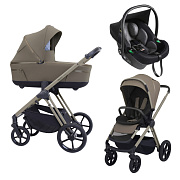 Детская коляска 3 в 1 Espiro Miloo 2025 и автокресло Pi Black 209 charming touch/Чёрный (Black 110)