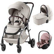 Коляска 3 в 1 Britax Roemer RIO LUX и автокресло Baby-Safe PRO Style Dusty Rose Soft Taupe