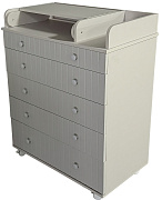 Комод детский Кедр Лада с пеленальной доской, органайзером кашемир